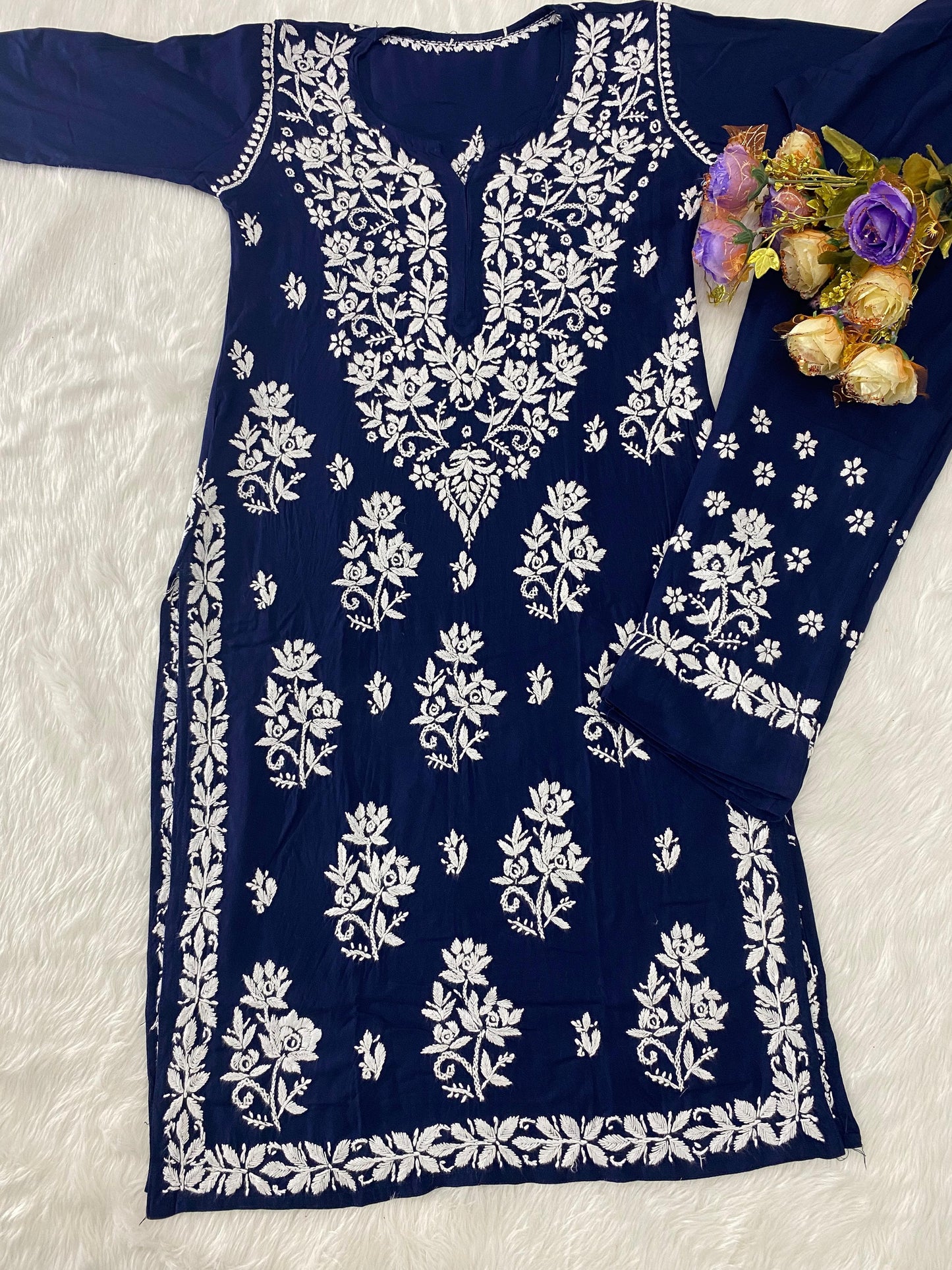 Rayon Co ord Heavy work Set