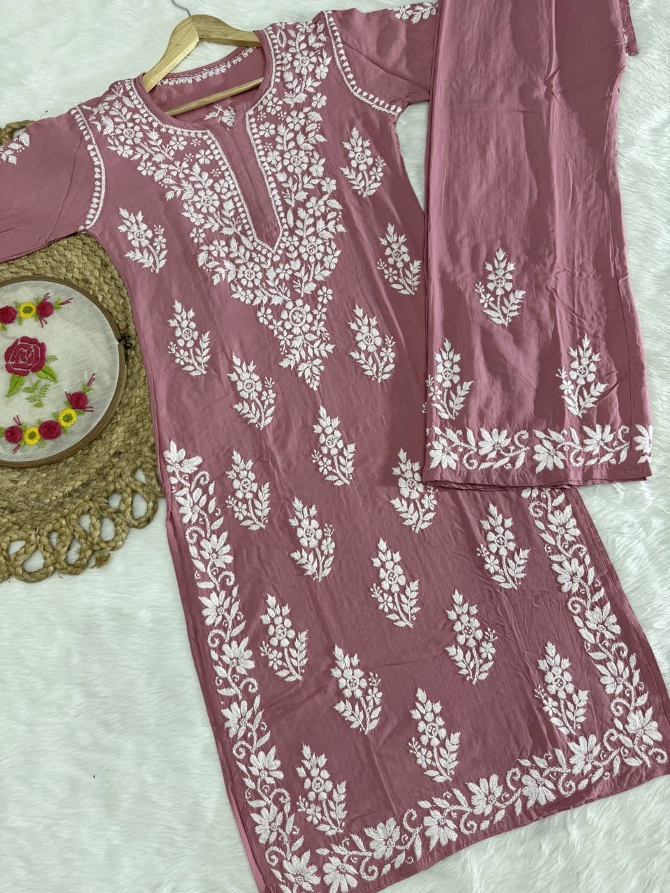 Rayon New Concept Chikankari combo Hand Embroidered