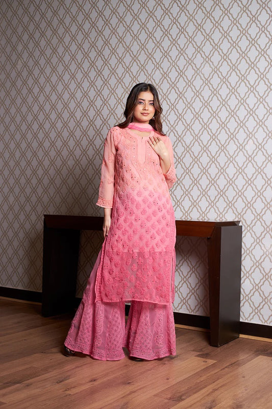 Beautiful Ombre 4pc Mirror Work Set with inner( Most Loved ) 14 Shades