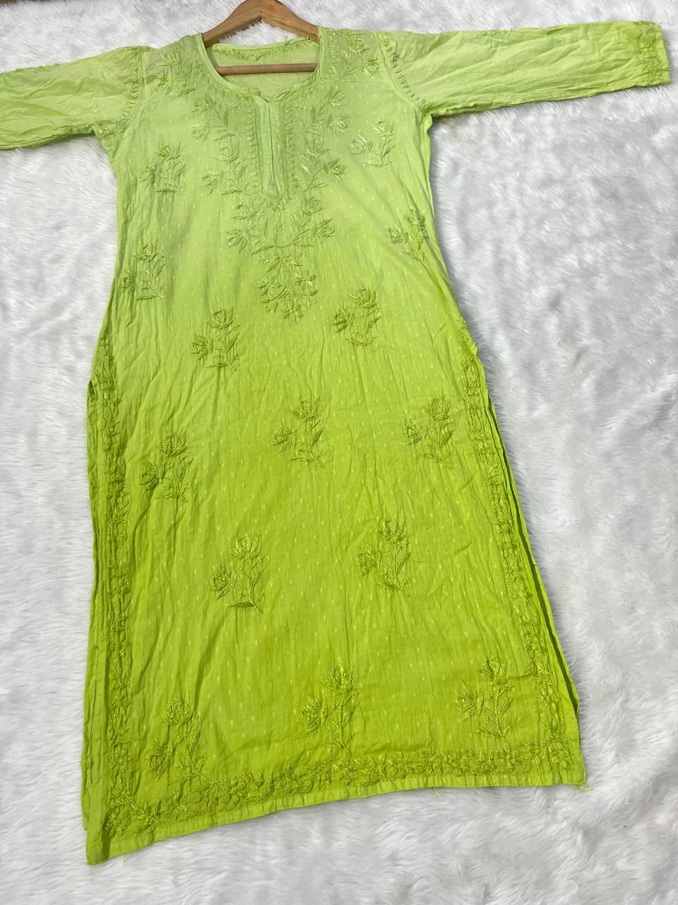 Soft Cotton ombre Chikankari Kurti ( limited stock )