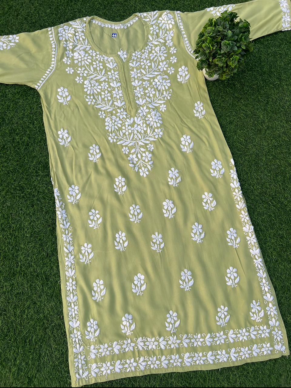 Soft Rayon Chikankari Kurtis