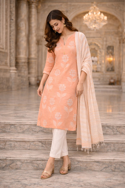 3pc Embroidered Kurti Set