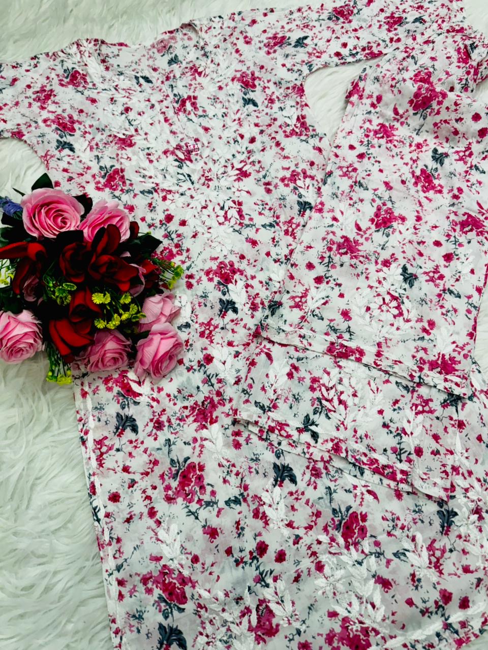 Handwork Pure Mul cotton Floral Printed Combo