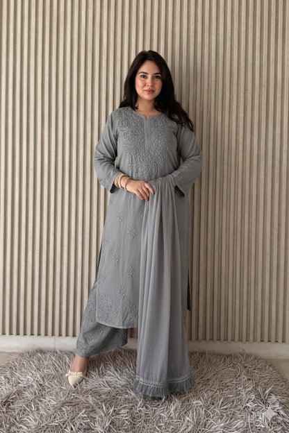 3PC Soft Rayon, Stunning Handwork – A Must-Have Kurti Set