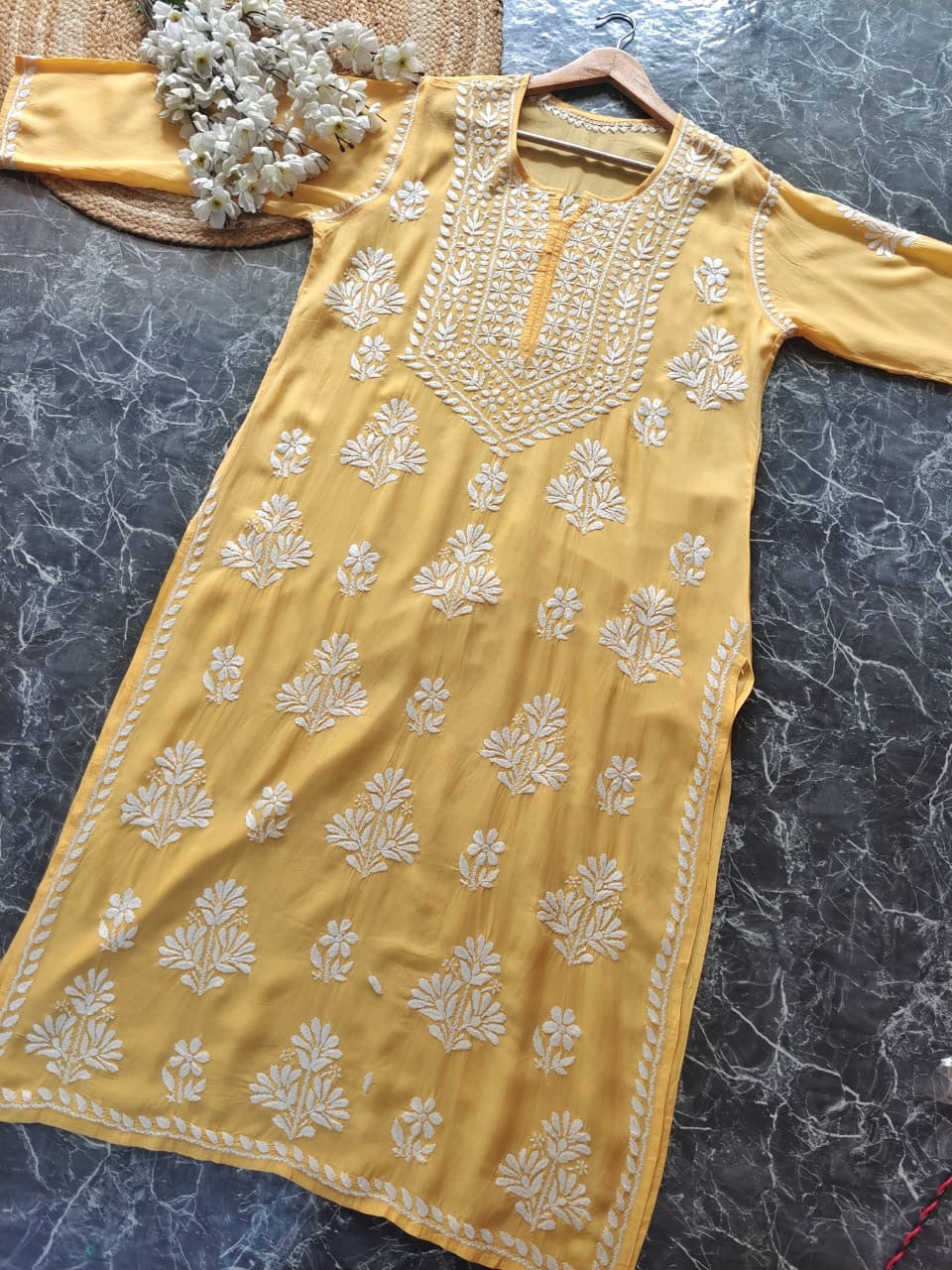 Heavy modal Chikankari kurta