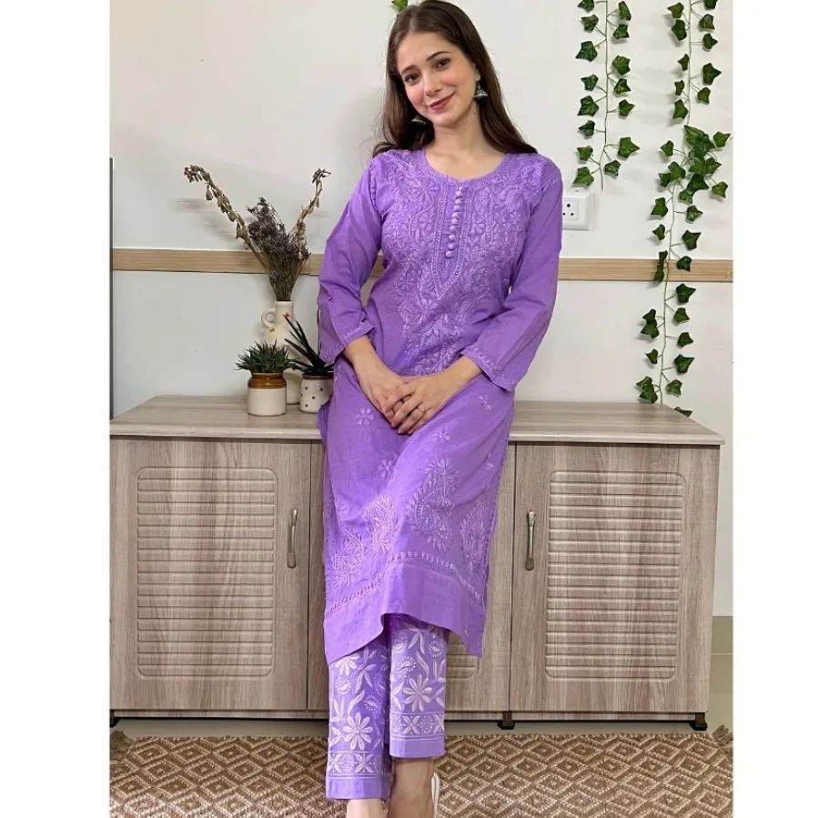 premium Dobby cotton kurti & pant in a Combo in beautiful shades