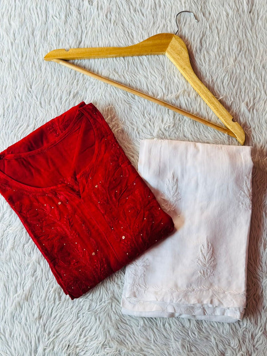 Saba Muqaish Rayon Leaves Design Kurta