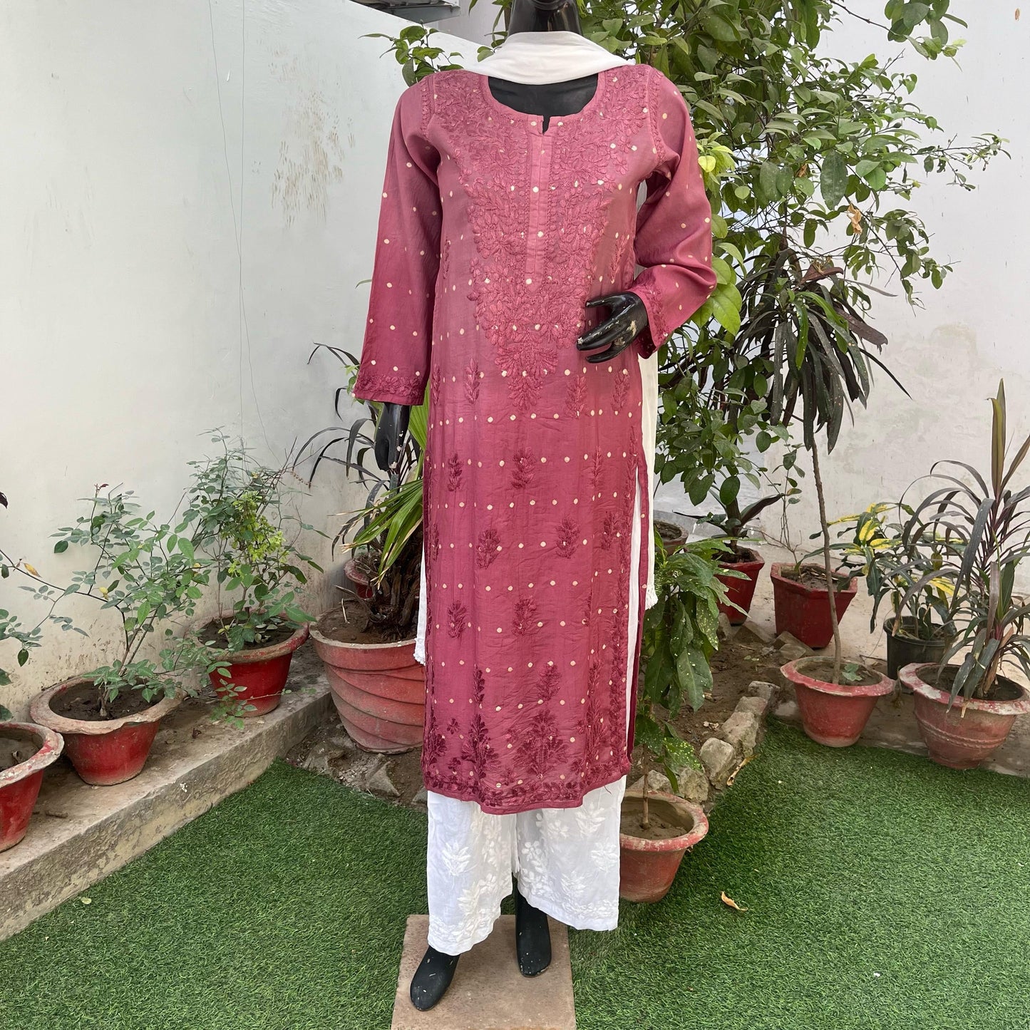 Chanderi Ombre Straight Kurta