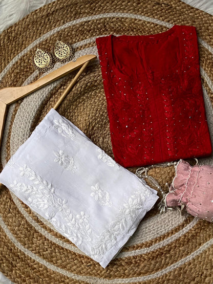 Butter Soft Silver Muqaish kurta