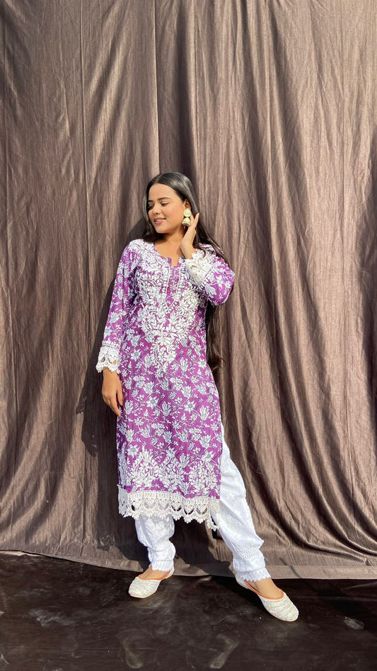 Floral Printed Mul Mul Kurti ( restock )