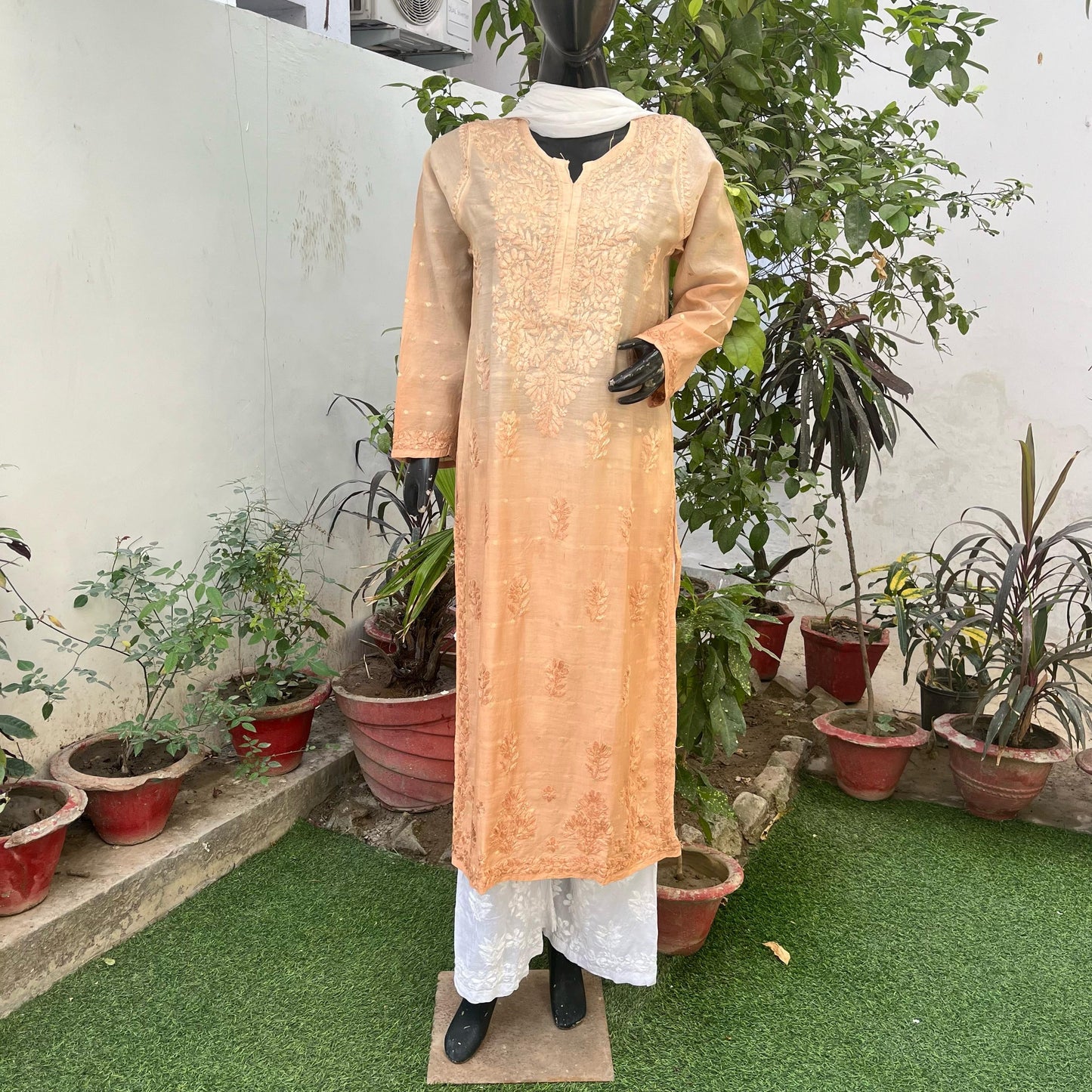 Chanderi Ombre Straight Kurta