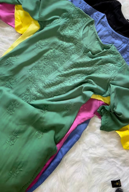 Noor ombre soft long rayon kurti in extra beautifull colours