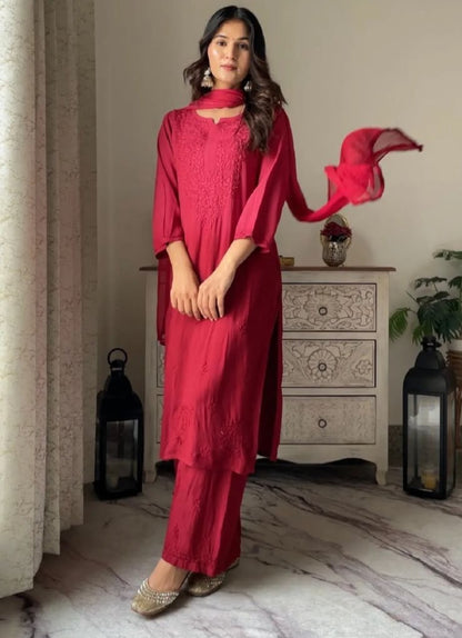 Super Soft Rayon 3PC Set 🌸 Stunning Handwork You’ll Love