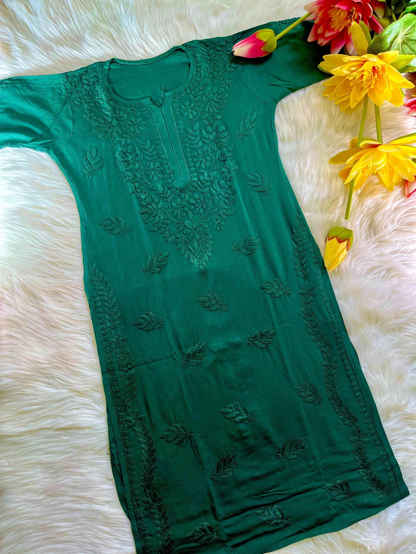 3PC Soft Rayon, Stunning Handwork – A Must-Have Kurti Set