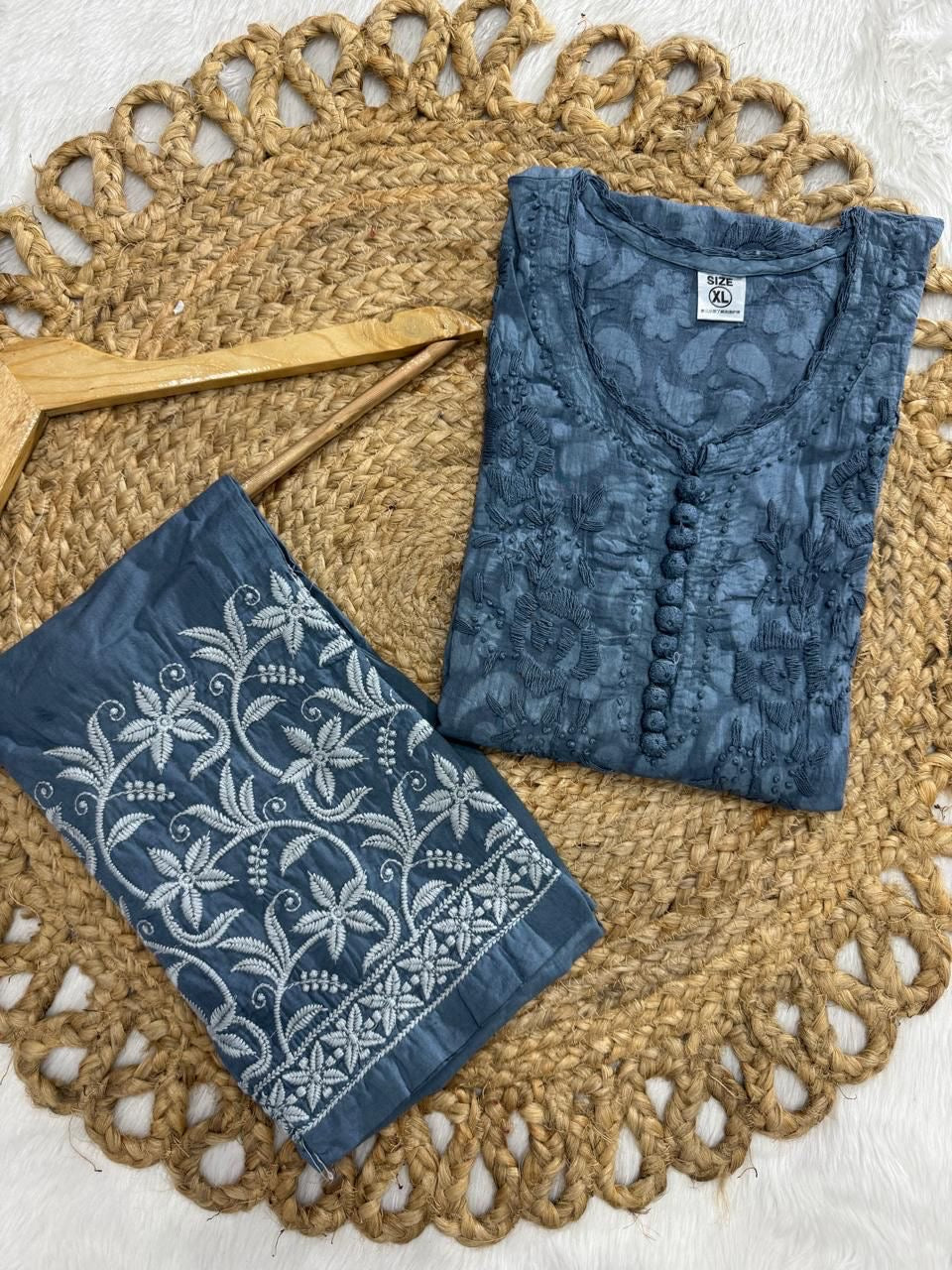 Brasso Dyed Chikankari Combo