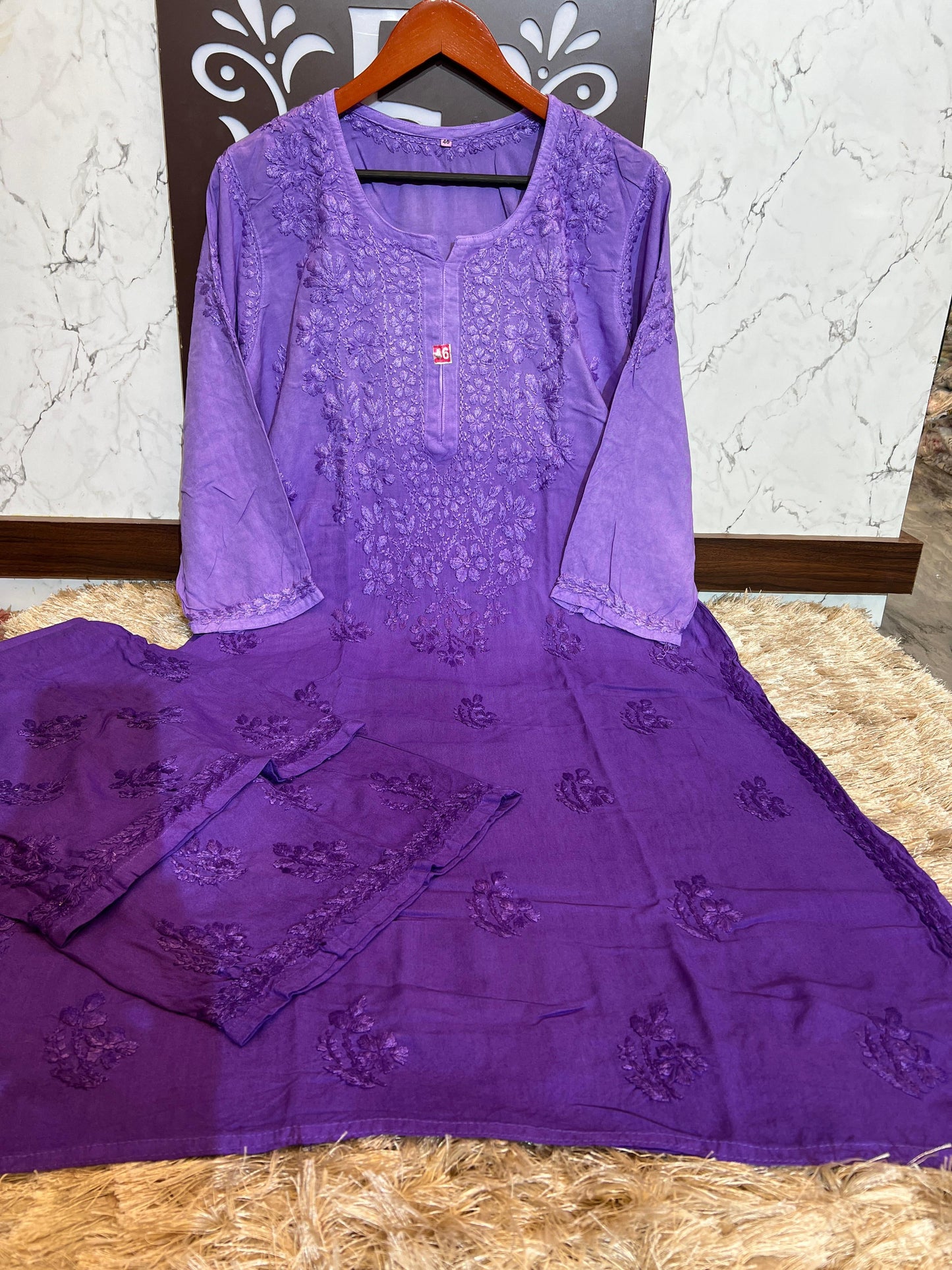 Rayon Dyed Chikankari Set