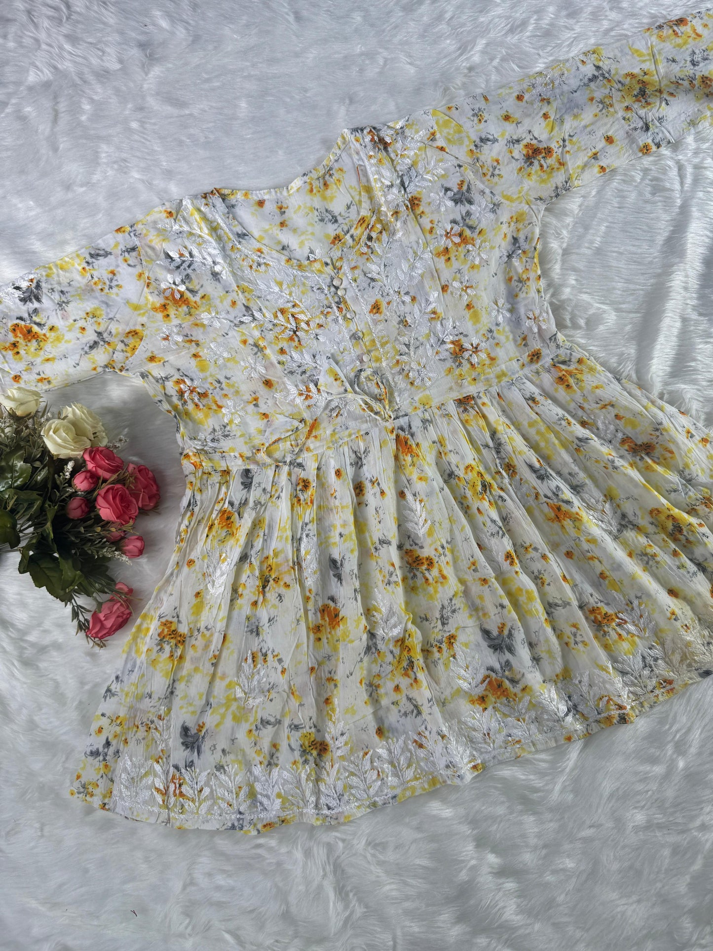 Butter soft mul mul floral printed short gown