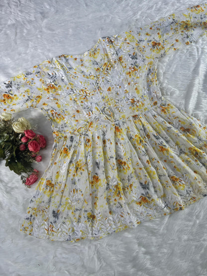 Butter soft mul mul floral printed short gown