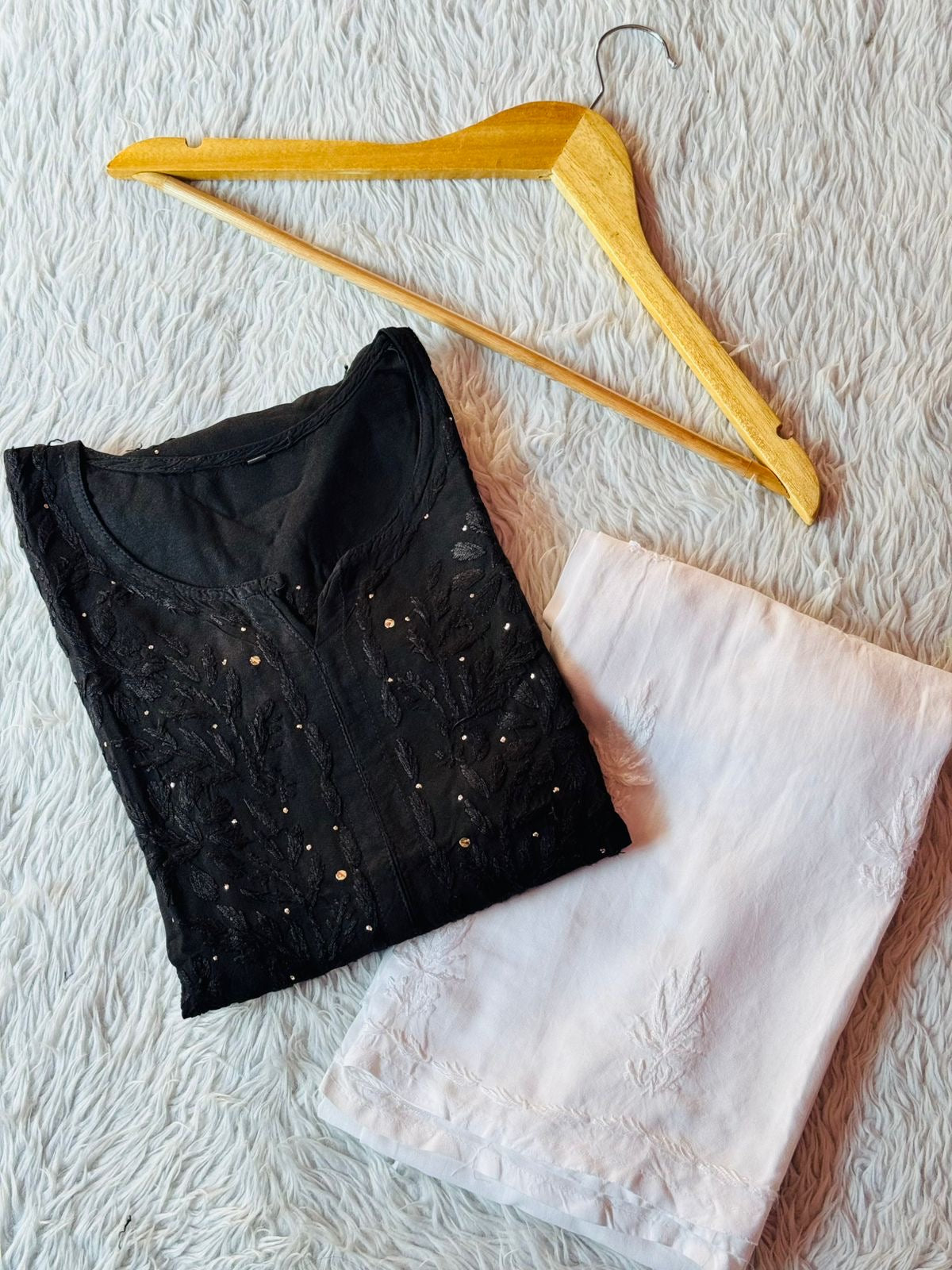 Saba Muqaish Rayon Leaves Design Kurta