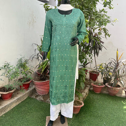 Chanderi Ombre Straight Kurta