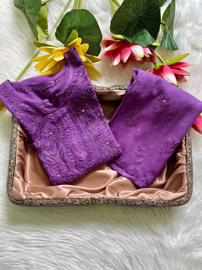 3pc Zara Handmade with Muqaish Soft  Rayon Set