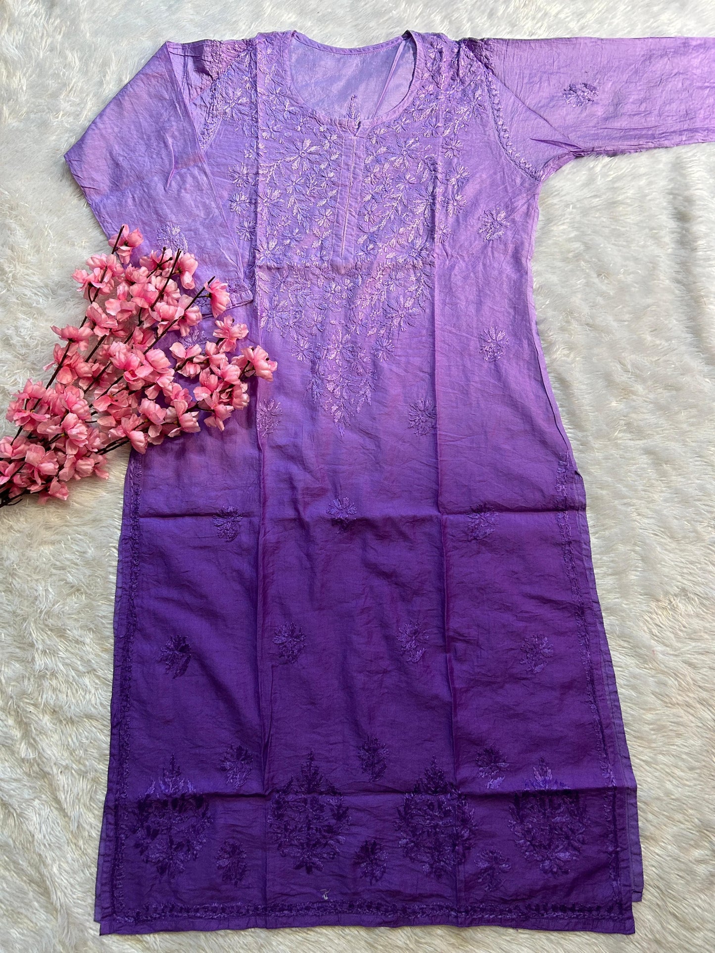 Soft Chanderi Dyeable Beautiful shades Kurtis