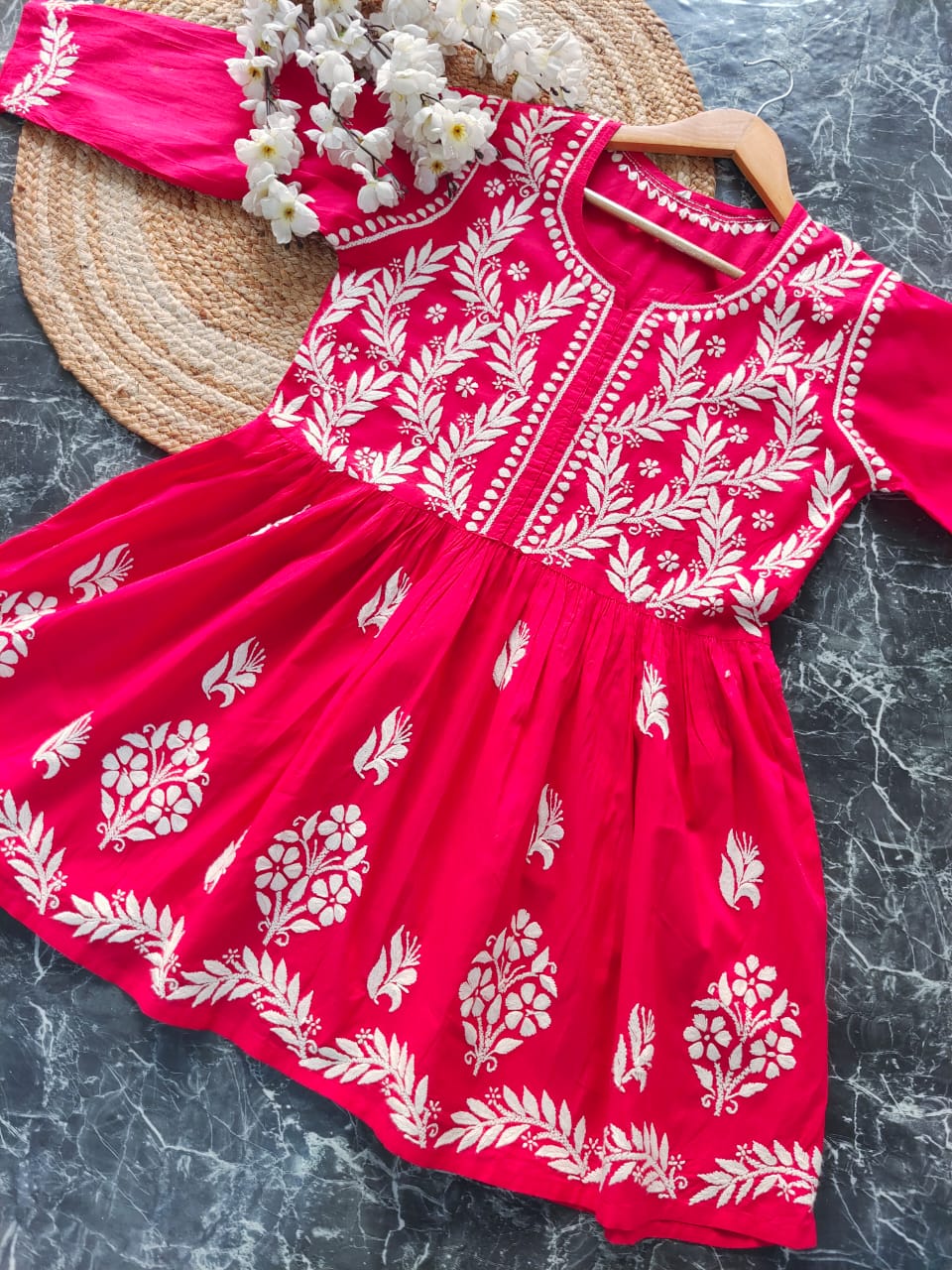 Pure cotton gown plazo set