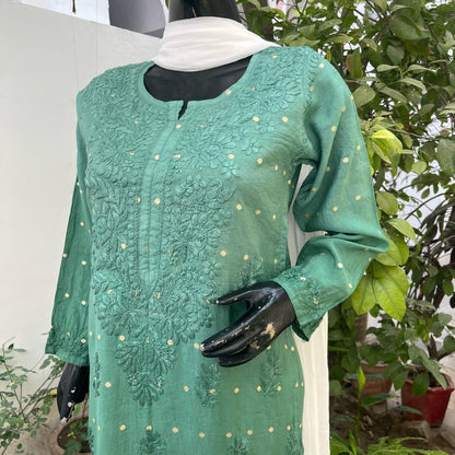 Chanderi Ombre Straight Kurta