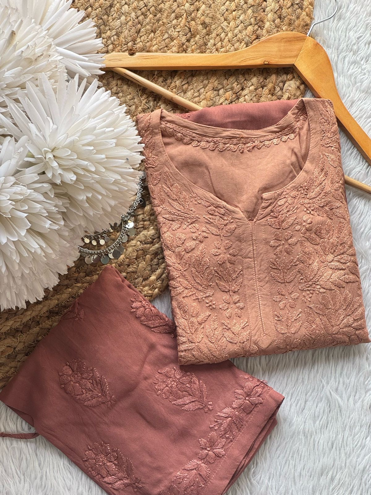 Zeba Handcraft Embroidered Pastel’s Shades Kurti + Plazzo