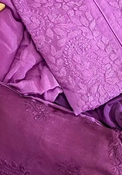 3pc Zara Handmade with Muqaish Soft  Rayon Set