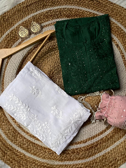 Butter Soft Silver Muqaish kurta