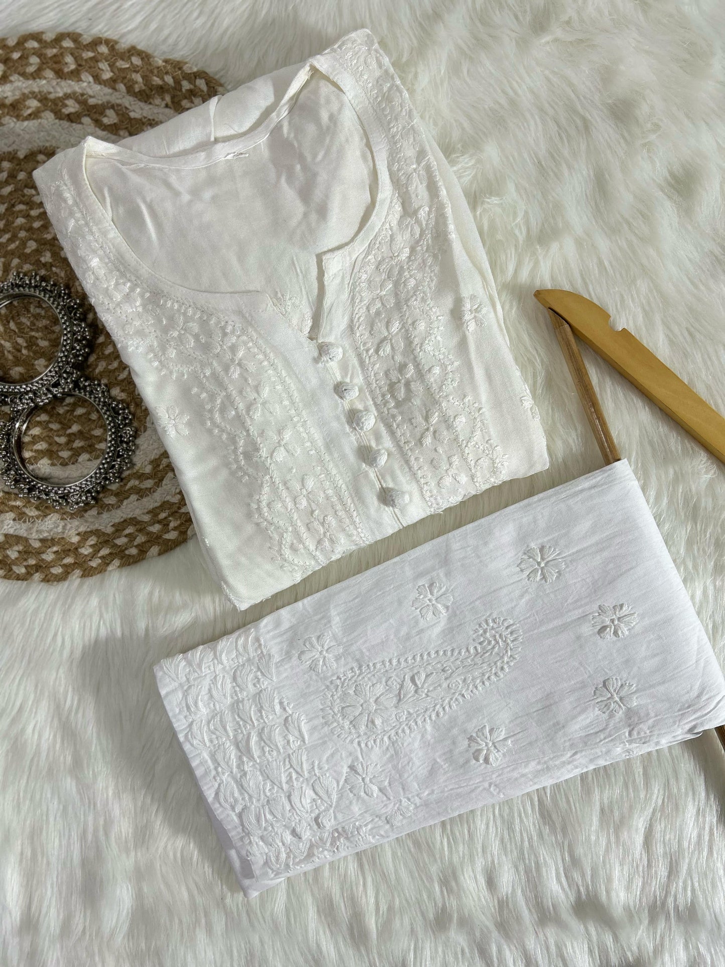 Chikankari Pocket Gown