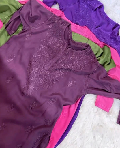 Noor ombre soft long rayon kurti in extra beautifull colours