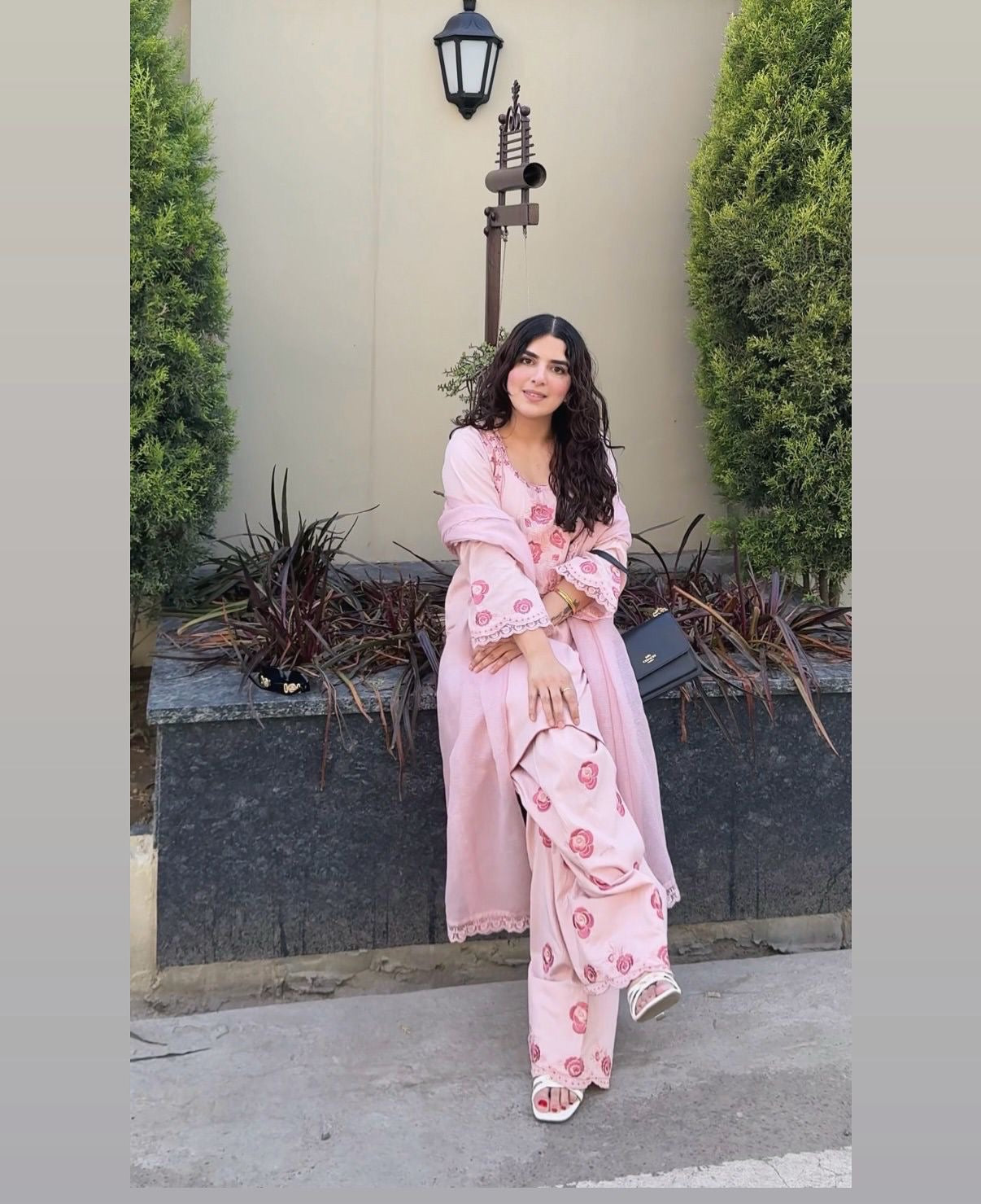 Đěsigner Party Wear Look  Natural Top & Farshi Palazzo With Dupatta set