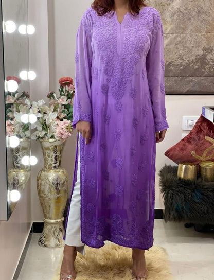 Viscose Finest Quality Woked kurta ( Dyeable )