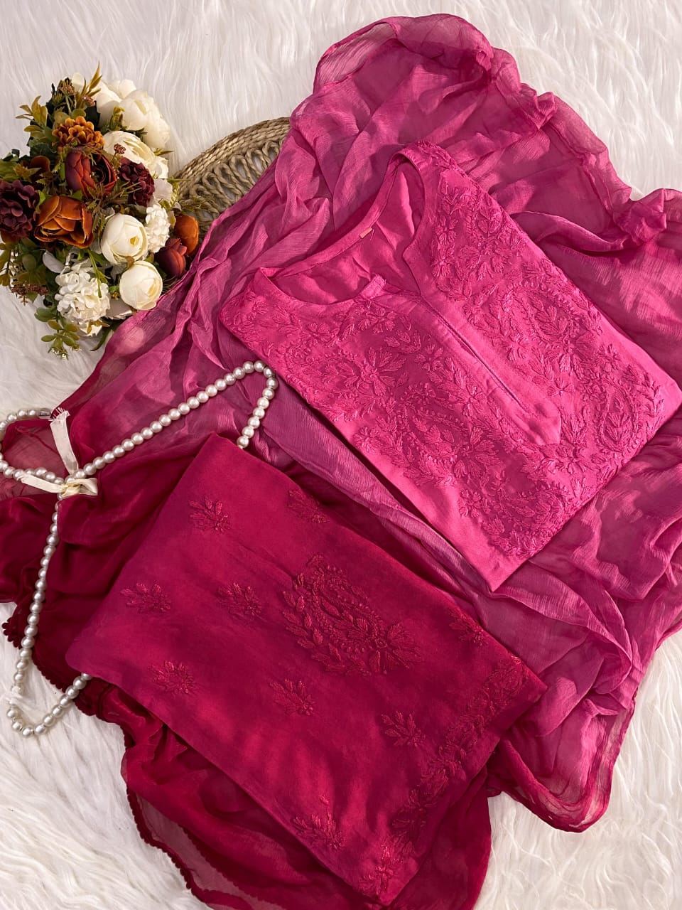 3pc Noor Soft Rayon Ombre Set with dupatta and plazo