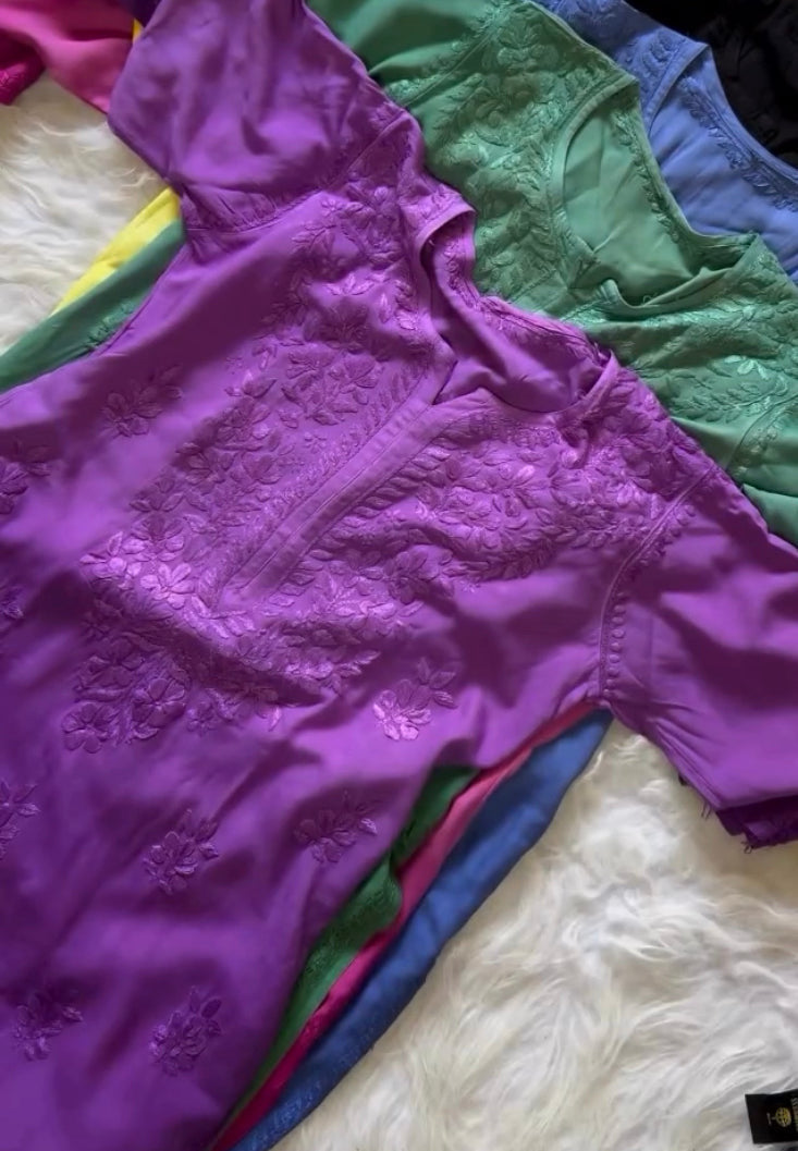 Noor ombre soft long rayon kurti in extra beautifull colours