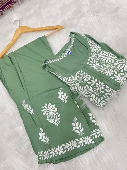 Rayon Daman Buta Co ord Set