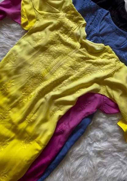 Noor ombre soft long rayon kurti in extra beautifull colours