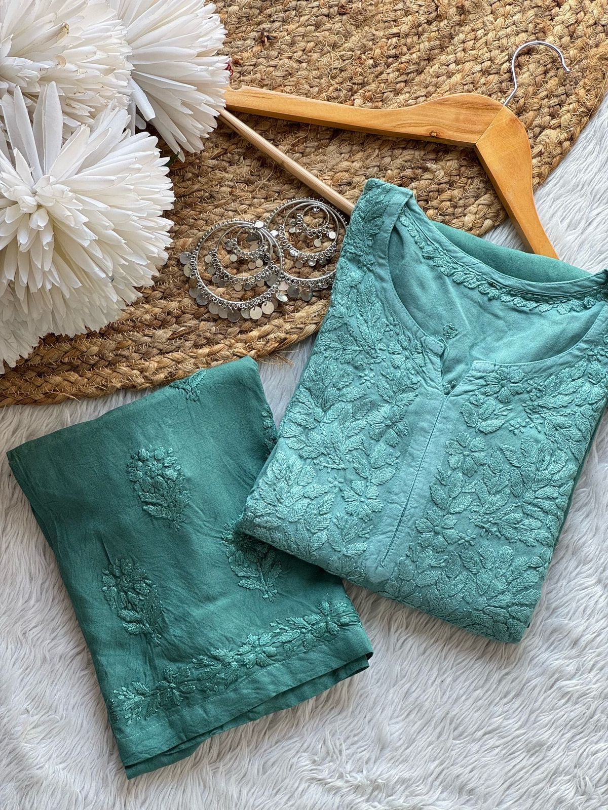 Zeba Handcraft Embroidered Pastel’s Shades Kurti + Plazzo