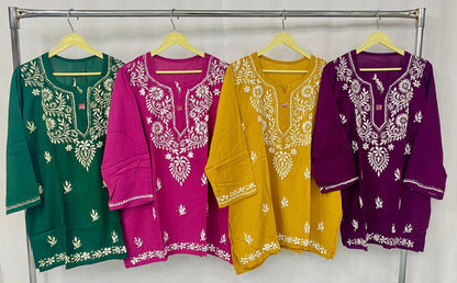 Rayon Short Top fine embroidered