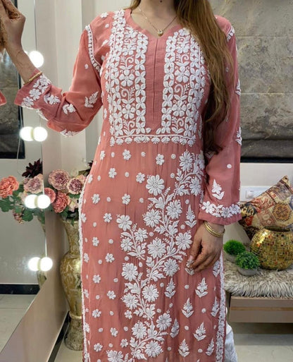 3d Jasmin Muslin Kurti