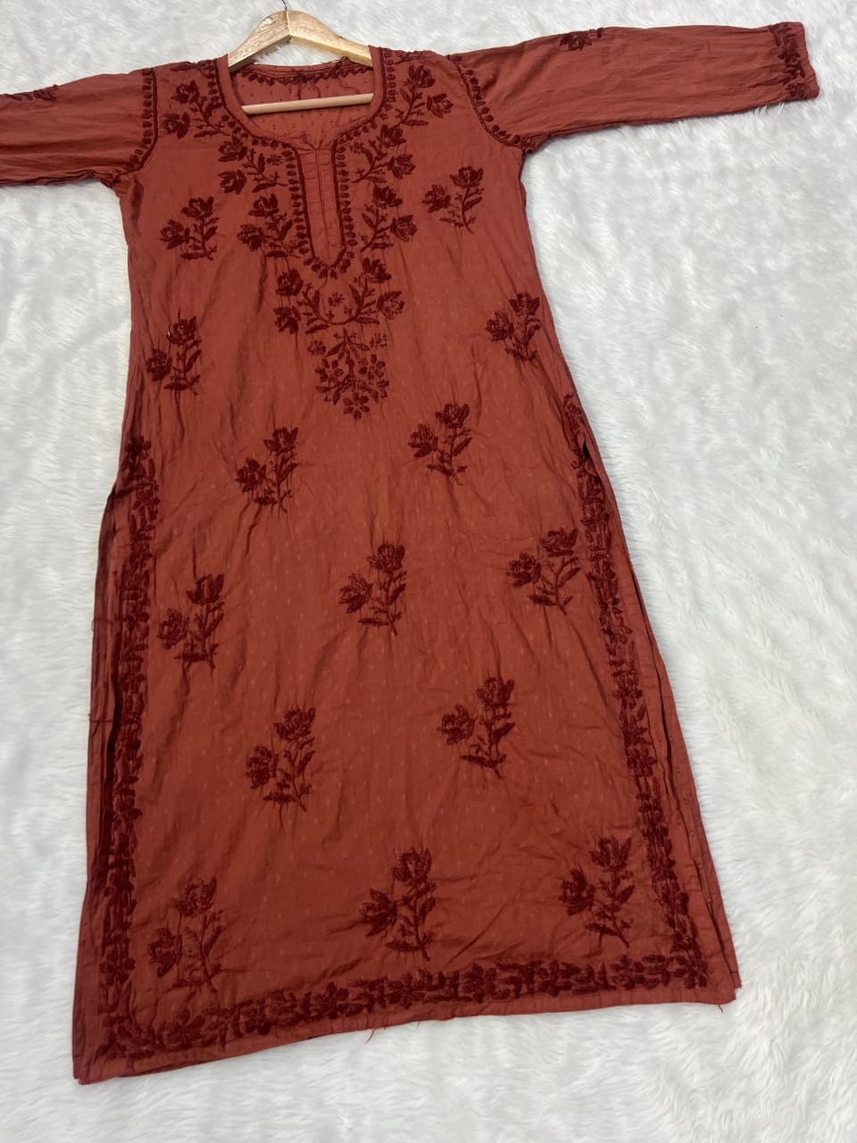 Soft Cotton ombre Chikankari Kurti (  limited stock )