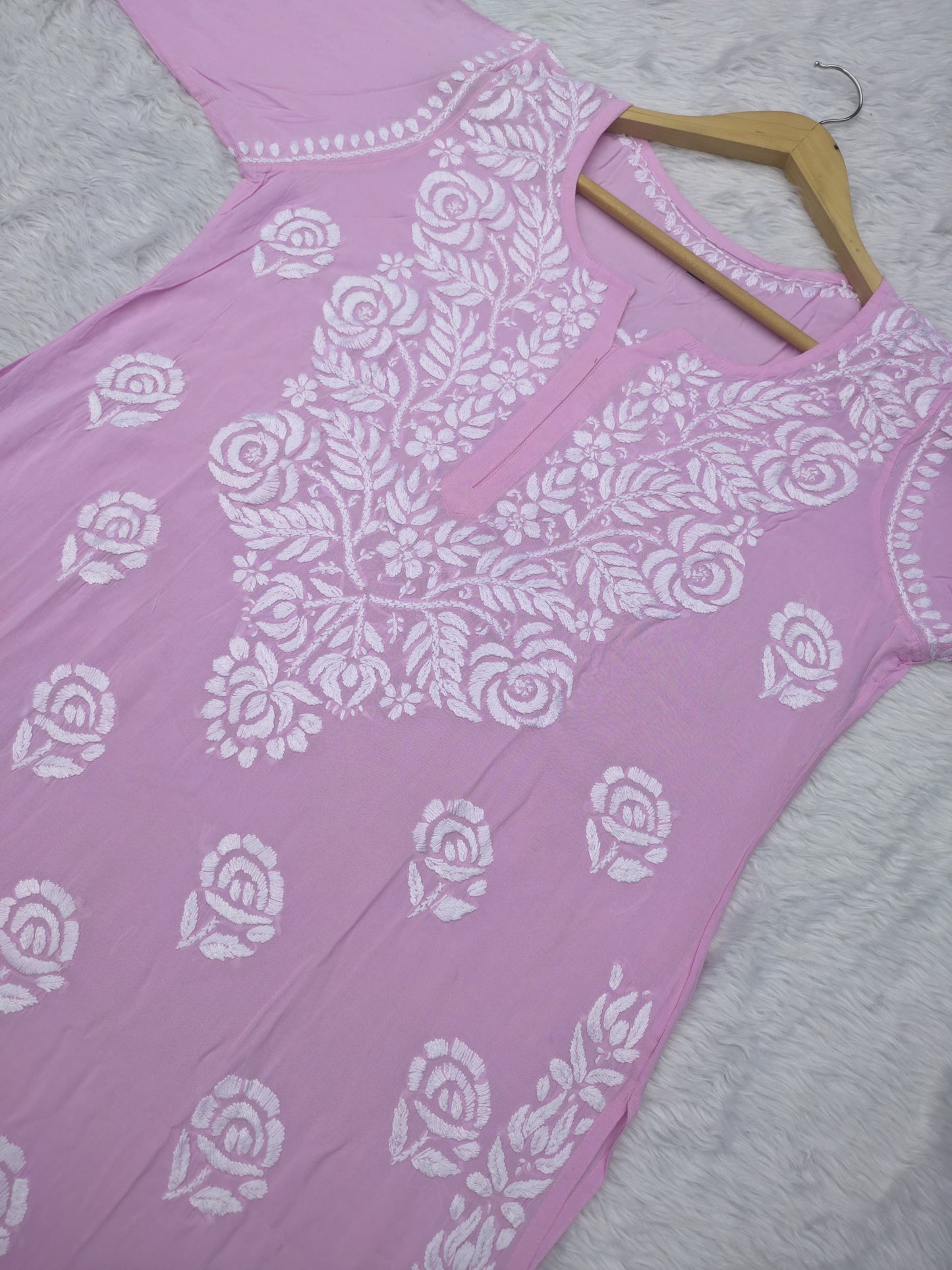 Rose work Modal Chikankari Kurta