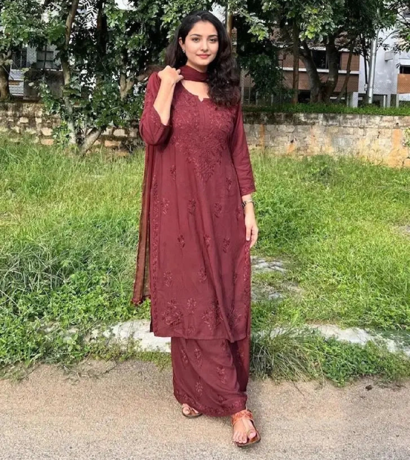 Super Soft Rayon 3PC Set 🌸 Stunning Handwork You’ll Love