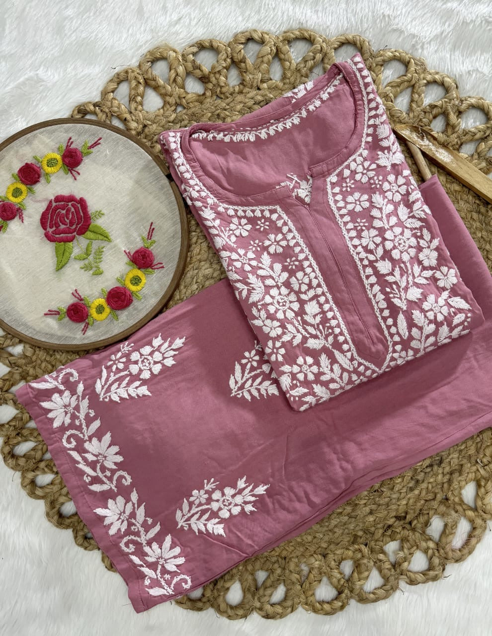 Rayon New Concept Chikankari combo ( Hand Embroidered )