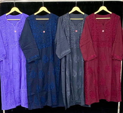 Modal cotton chikankari buta in fresh shades