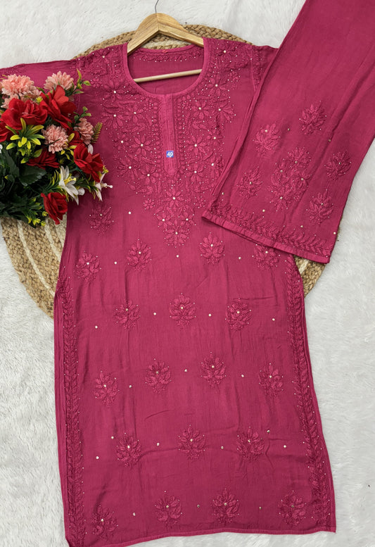 Muqaish Co ord Rayon Chikankari