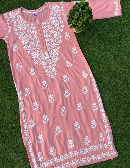 Soft Rayon Chikankari Kurtis