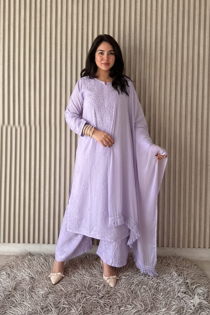 3PC Soft Rayon, Stunning Handwork – A Must-Have Kurti Set